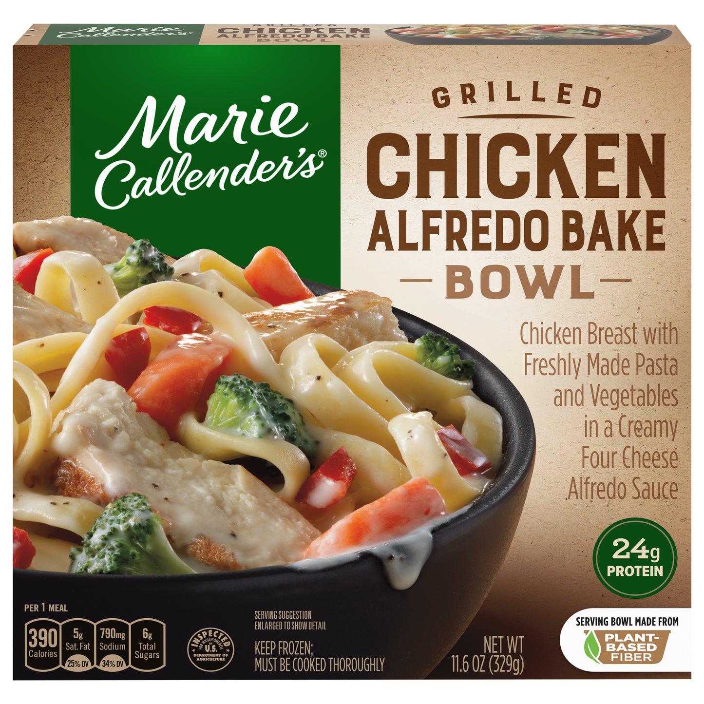 Marie Callender's Grilled Chicken Alfredo Bake Bowl, Frozen Meals, 11.6 oz.