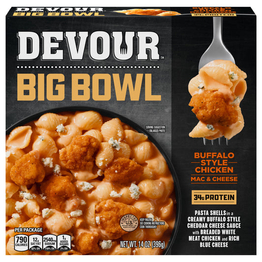 Devour Big Bowl Buffalo Style Chicken Mac & Cheese, 14 oz Box