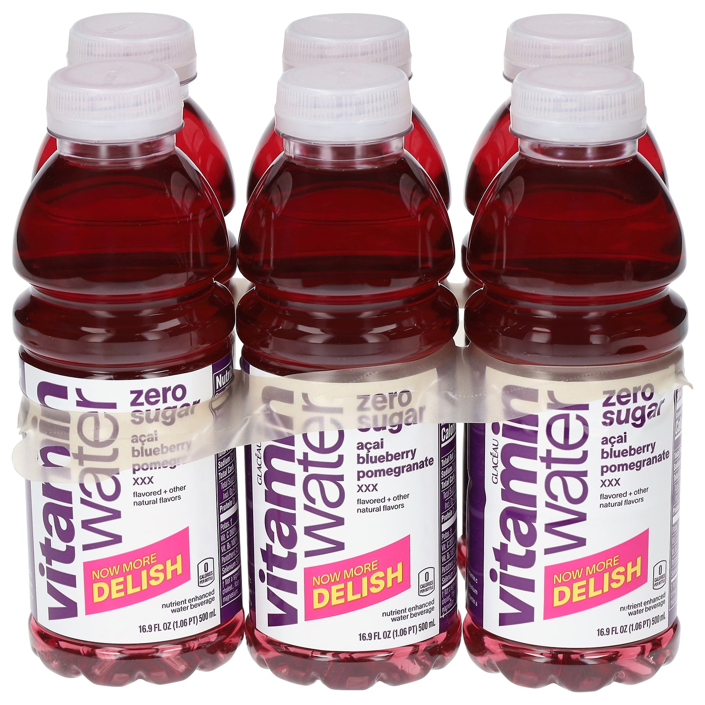 Vitaminwater Zero Sugar Acai Blueberry Pomegranate Water Beverage 6 - 16.9 fl oz Bottles