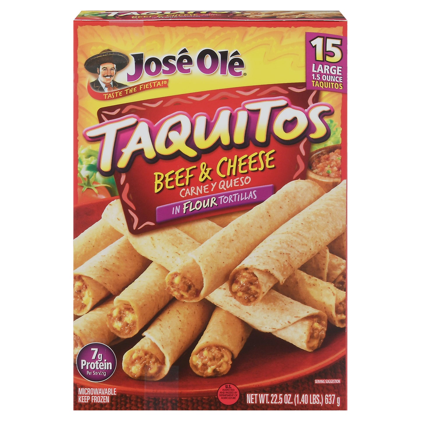 Jose Ole Beef & Cheese Taquitos 15 - 1.5 oz Taquitos