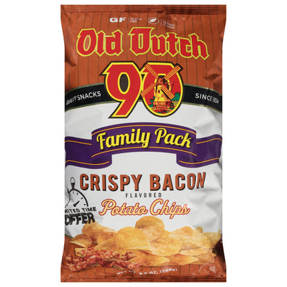 Old Dutch Crispy Bacon Potato Chips Family Pack 9.5 oz