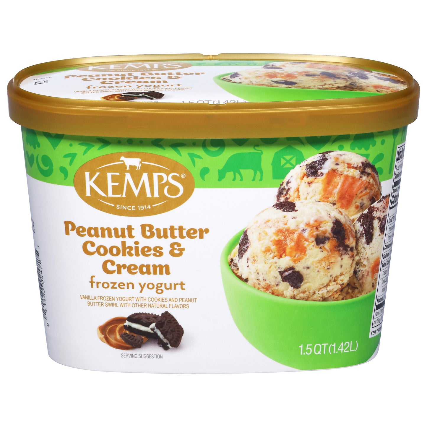 Kemps Peanut Butter Cookies & Cream Frozen Yogurt 1.5 qt