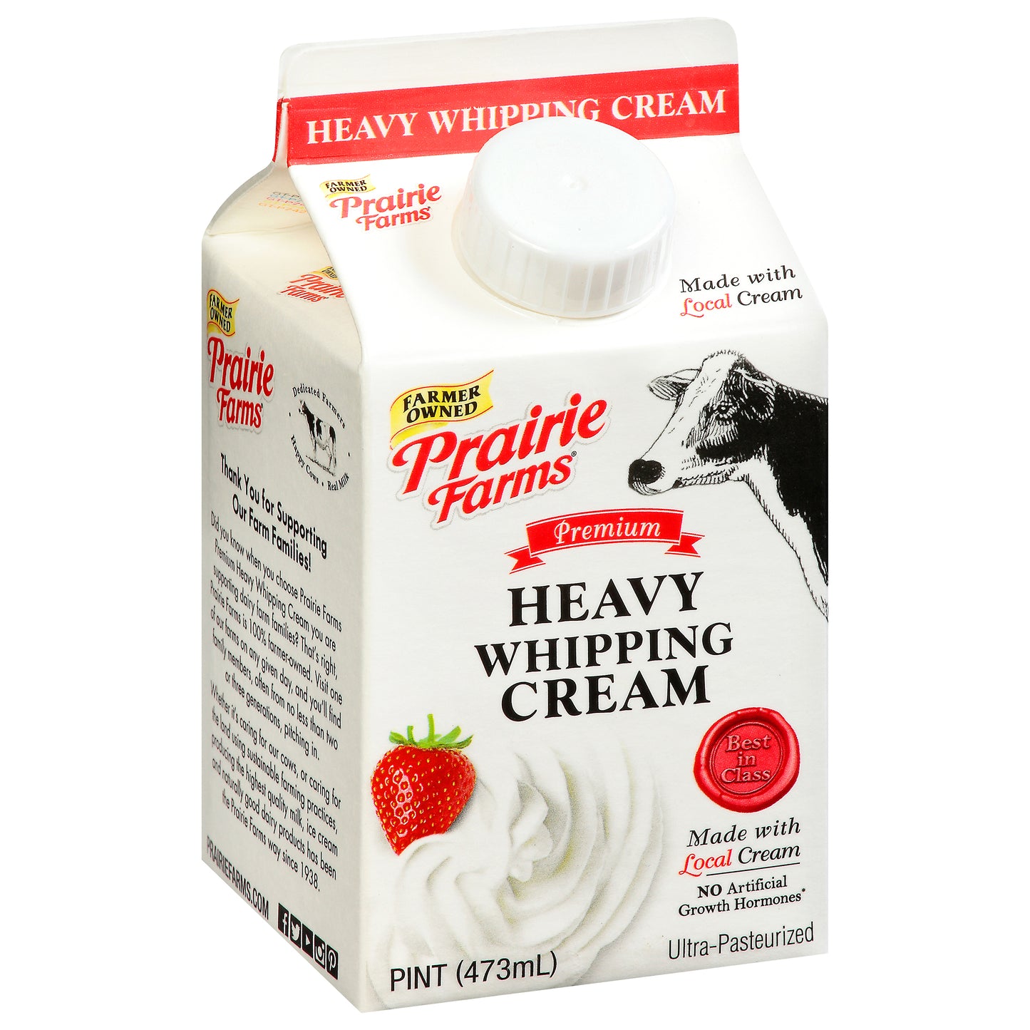 Prairie Farms Premium Heavy Whipping Cream 1 pt Carton