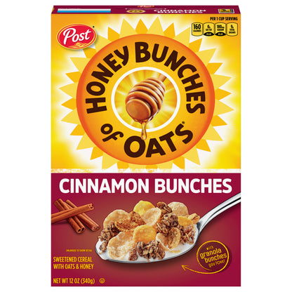 Honey Bunches Of Oats Cinnamon Bunches Sweetened Cereal 12 oz