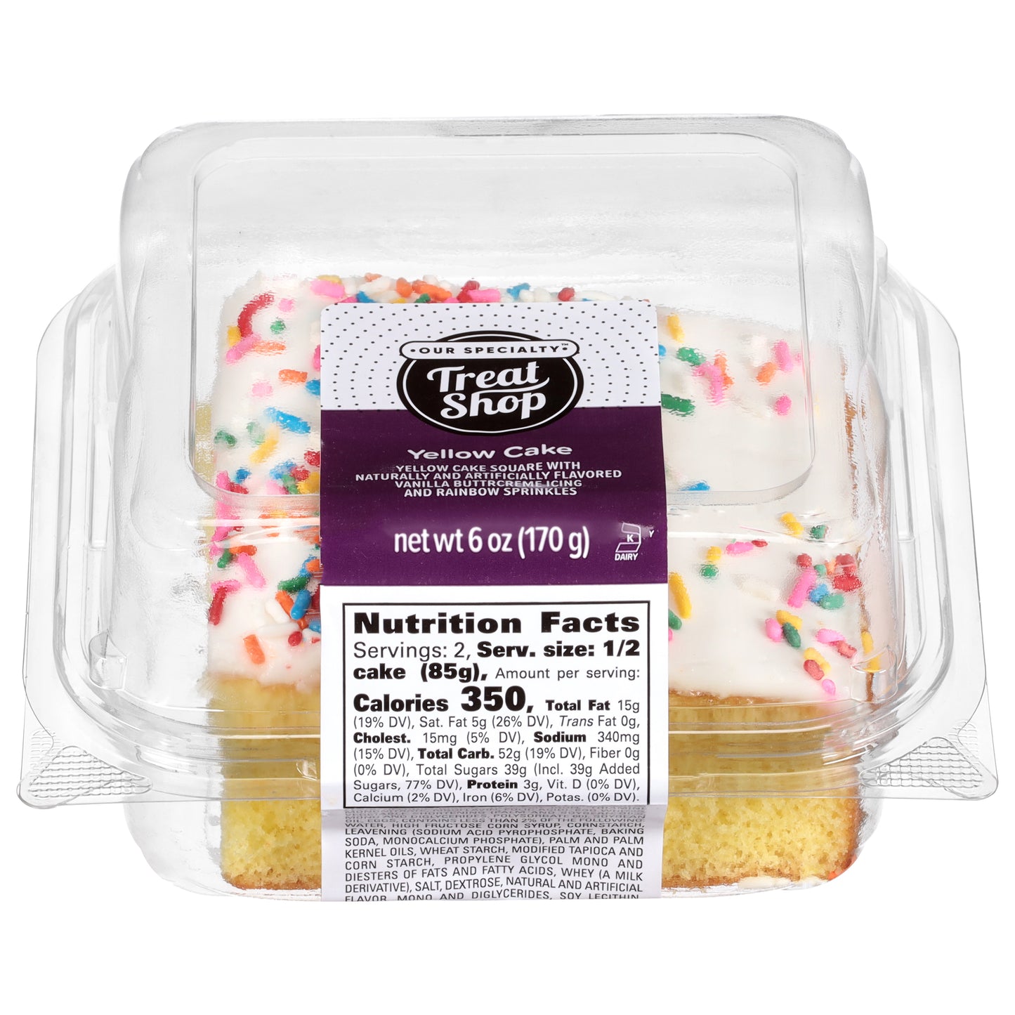 Our Specialty Treat Shop Yellow Cake Square with Vanilla Buttercreme Icing 6 oz