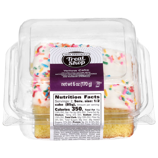Our Specialty Treat Shop Yellow Cake Square with Vanilla Buttercreme Icing 6 oz
