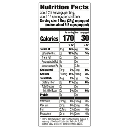 Orville Redenbacher’s Movie Theater Butter Flavored Microwave Popcorn, 3.29 oz. Classic Bags, 6 ct.