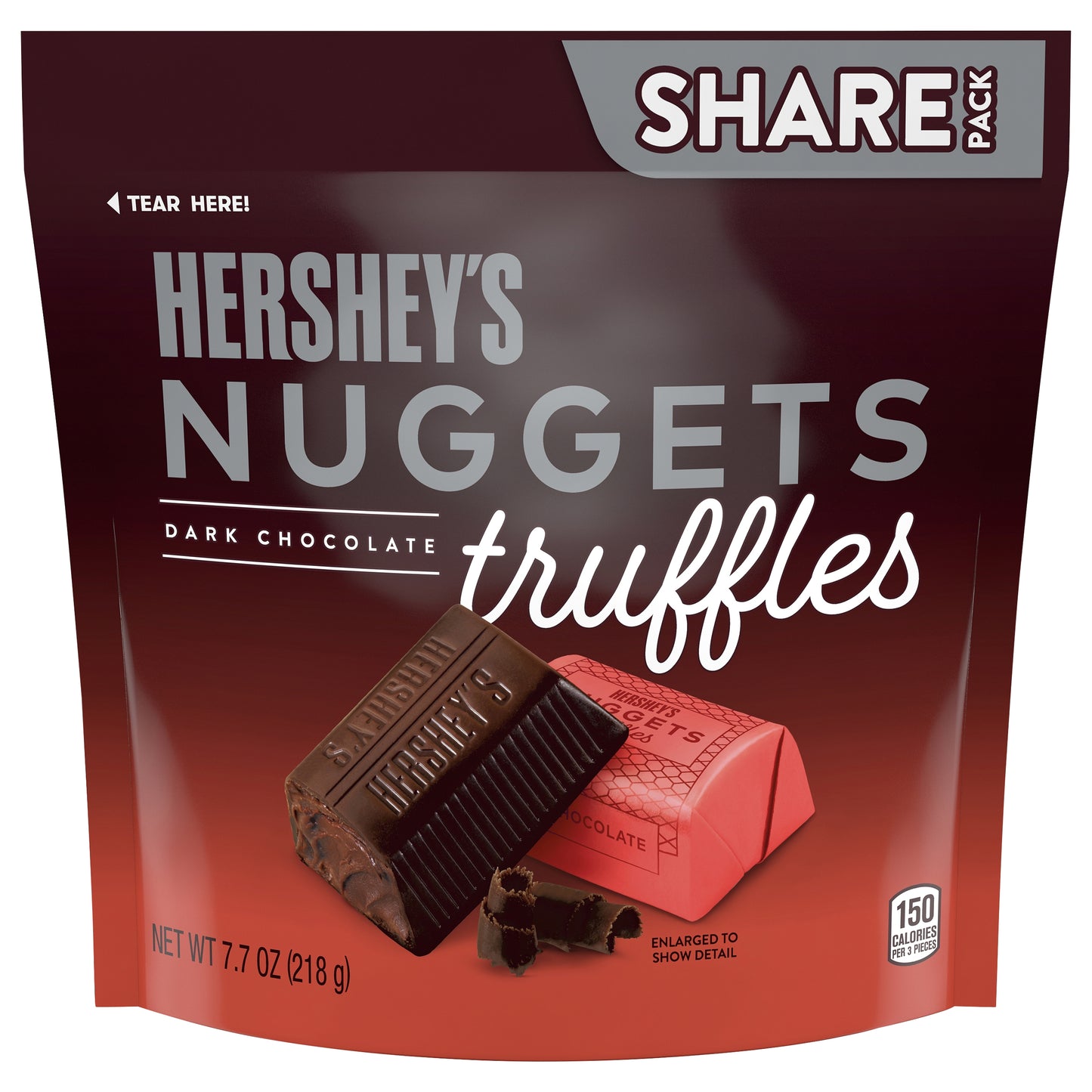HERSHEY'S NUGGETS Dark Chocolate Truffles, Candy Share Pack, 7.7 oz