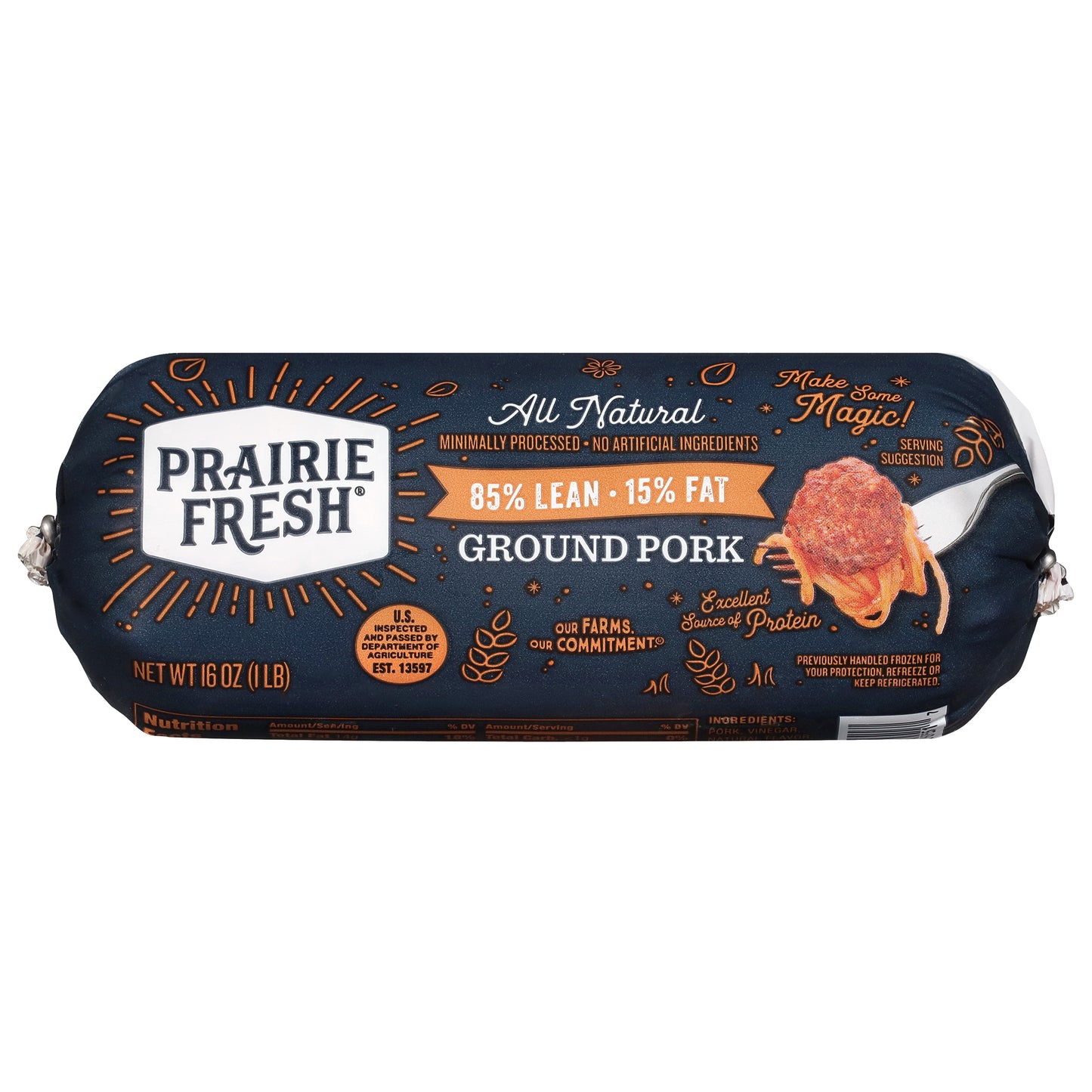 Prairie Fresh 85%/15% All Natural Ground Pork 16 oz