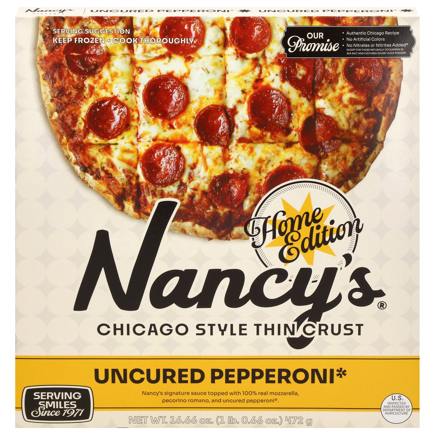 Nancy's Chicago Style Thin Crust Uncured Pepperoni Pizza 16.66 oz