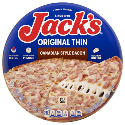 Jack's Original Thin Crust Canadian Style Bacon Frozen Pizza 14.9 oz.