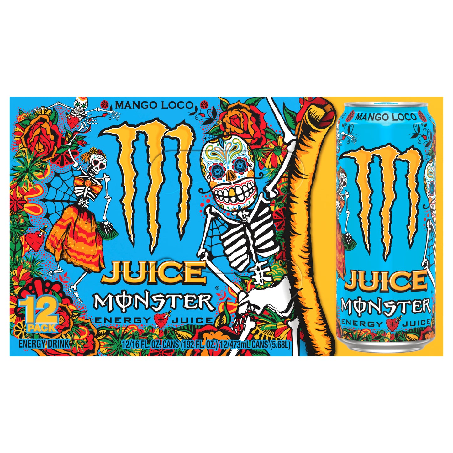 Monster Juice Mango Loco Energy Drink 12 - 16 fl oz Cans