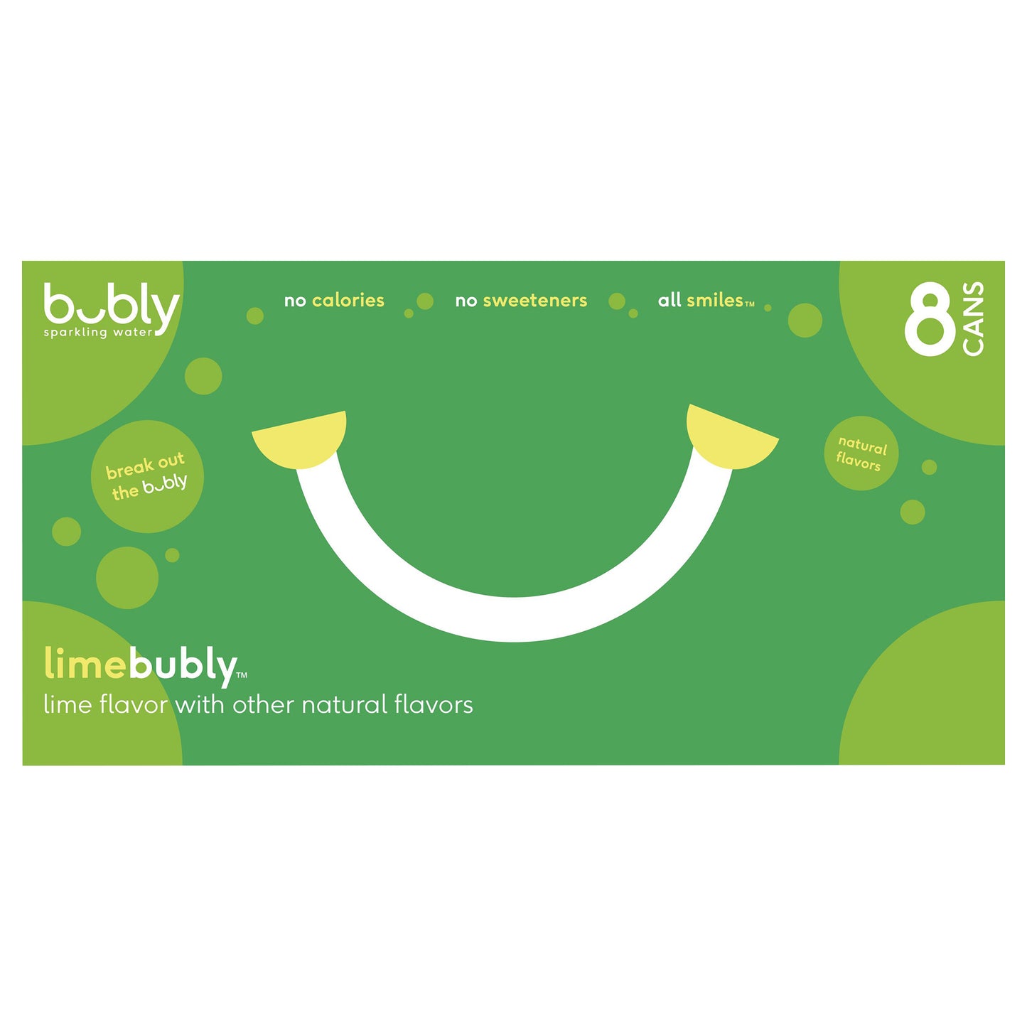 Bubly Sparkling Water Lime Flavor 12 Fl Oz 8 Count Can