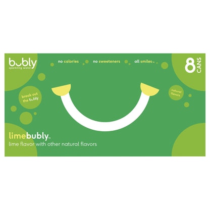Bubly Sparkling Water Lime Flavor 12 Fl Oz 8 Count Can