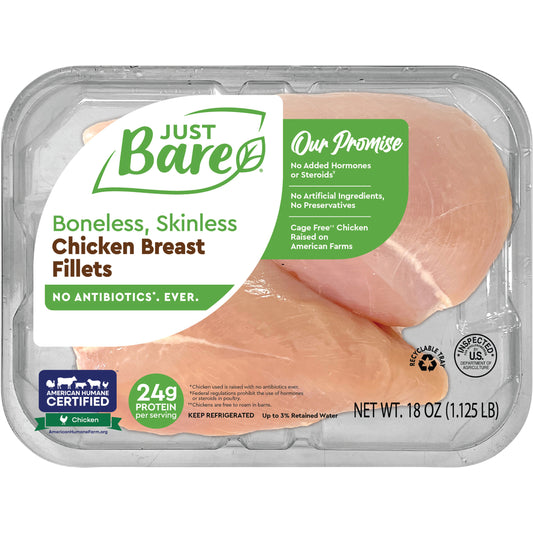 Just Bare Brand Boneless Skinless Chicken Breast Fillets
