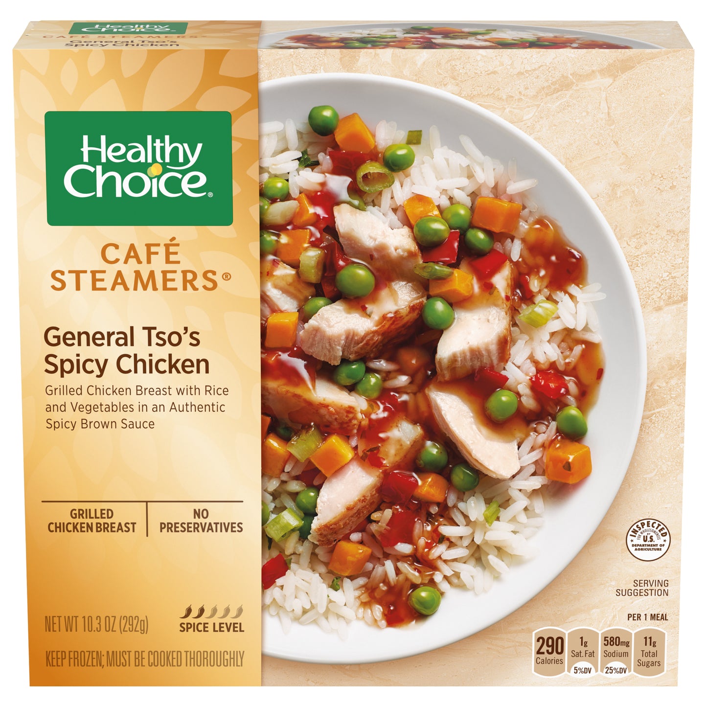 Healthy Choice Cafe Steamers General Tso's Spicy Chicken, Frozen Meal, 10.3 OZ