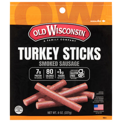 Old Wisconsin Turkey Sticks Smoked Sausage 8 oz