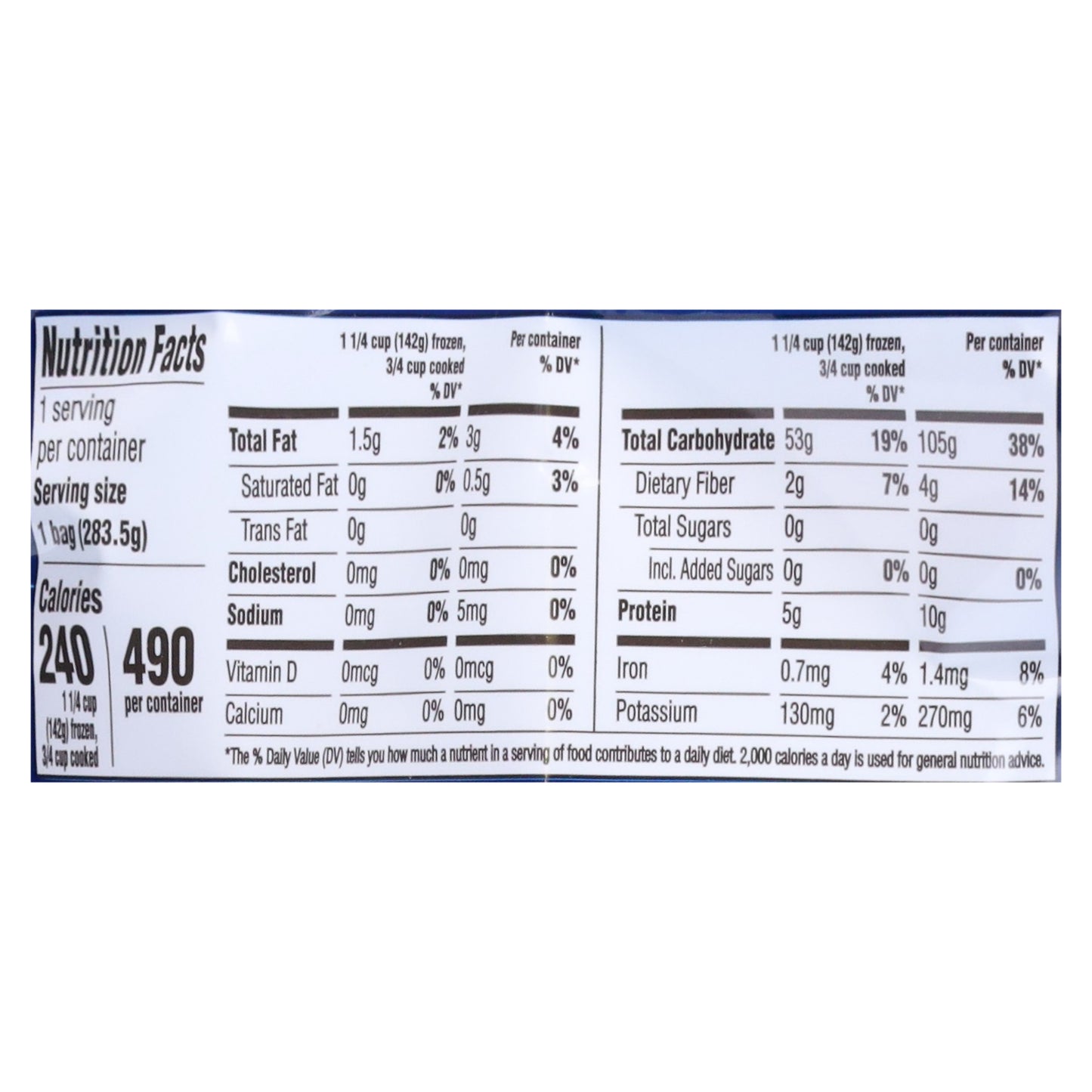 Birds Eye Steamfresh Whole Grain Brown Rice 10 oz