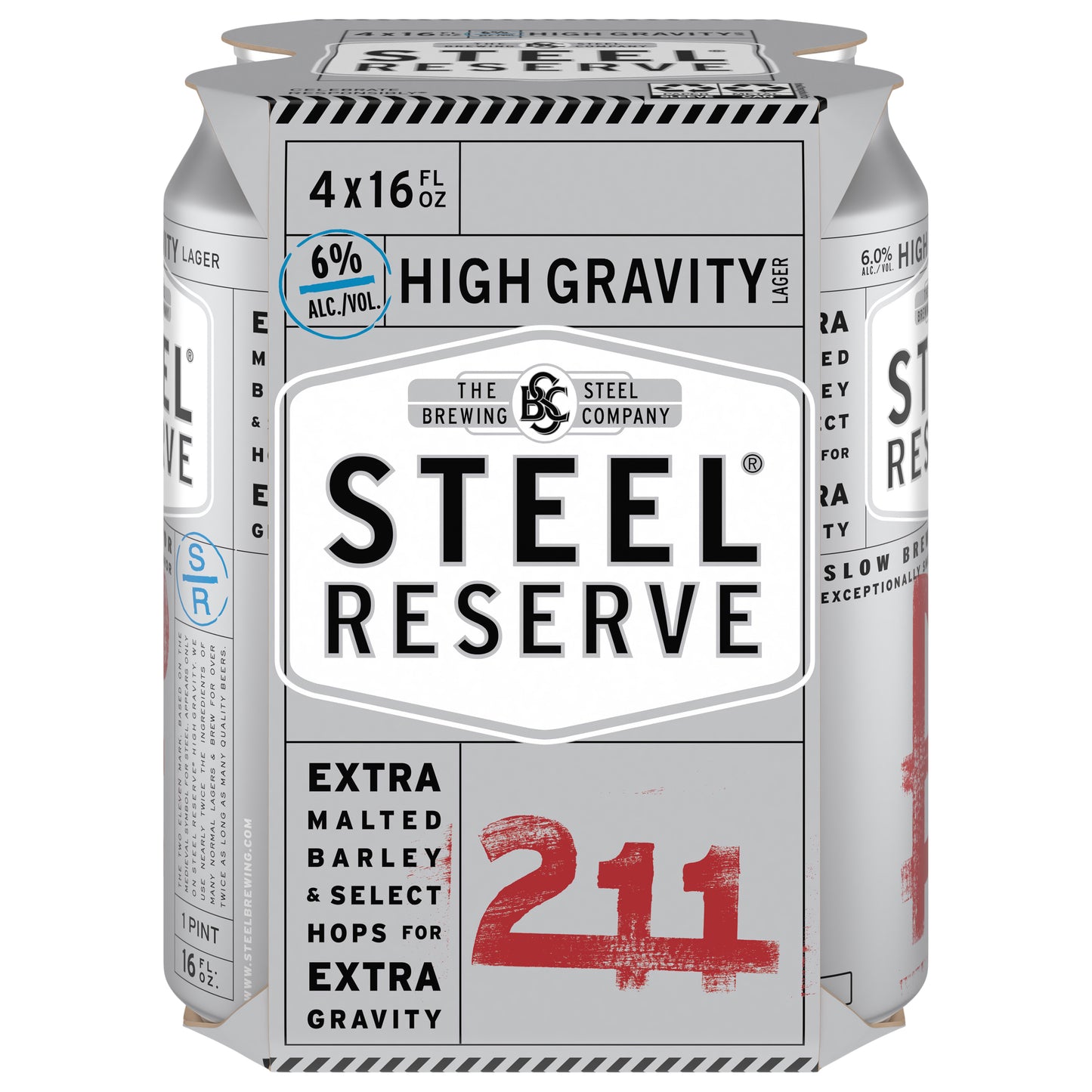 Steel Reserve High Gravity Lager 211 Beer 4 - 16 fl oz Cans