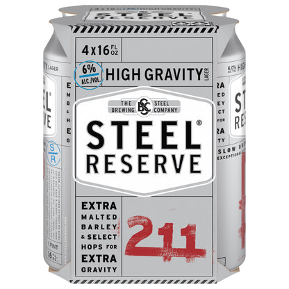 Steel Reserve High Gravity Lager 211 Beer 4 - 16 fl oz Cans