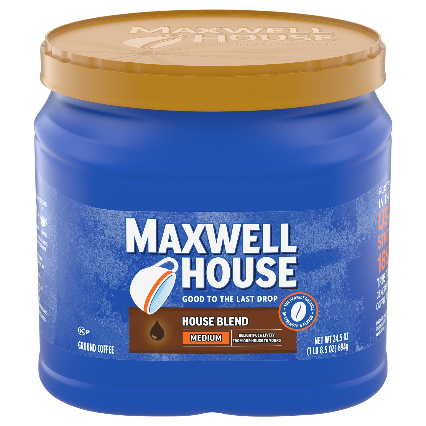 Maxwell House House Blend Medium Roast Ground Coffee 24.5 oz. Canister