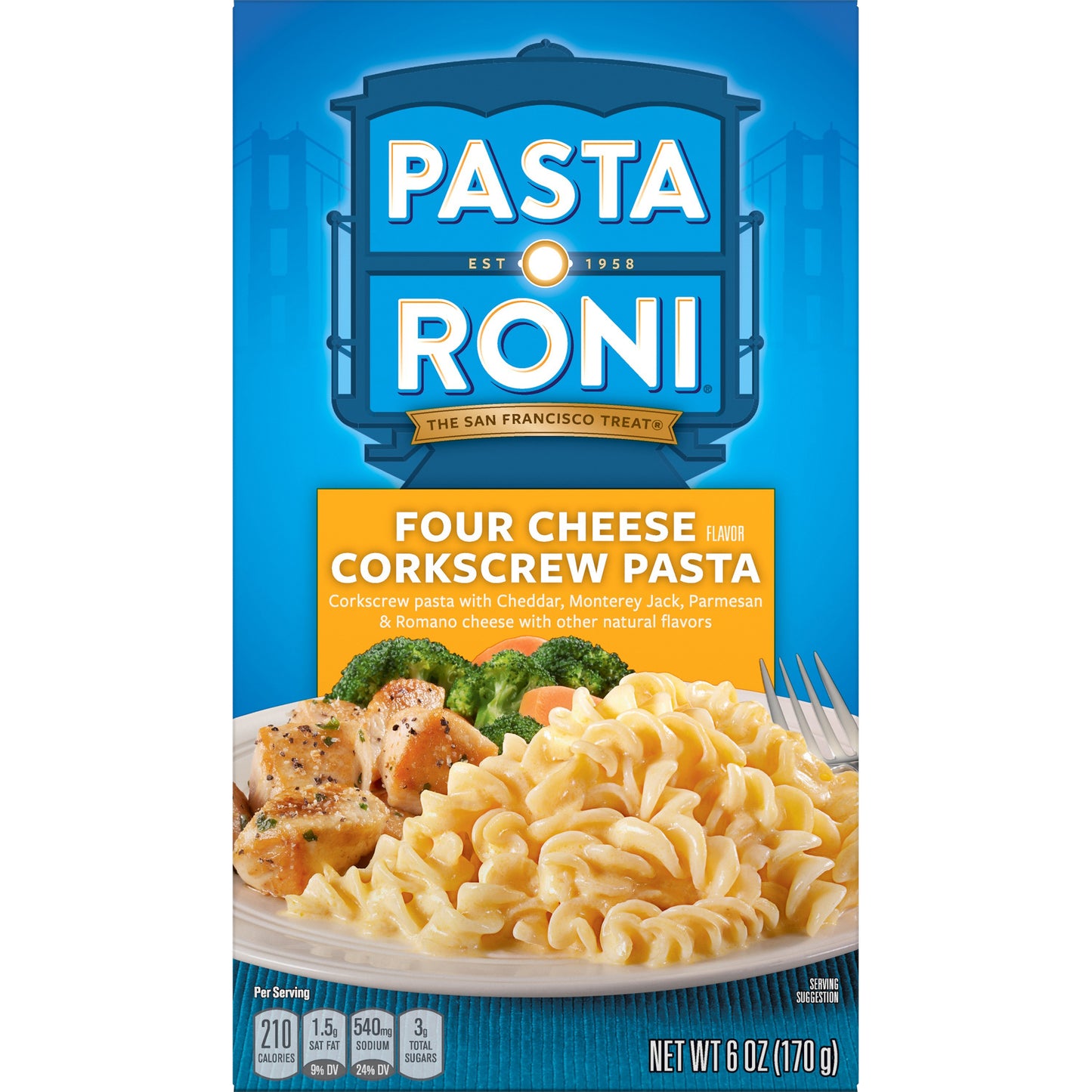 Rice A Roni Four Cheese Flavor Corkscrew Pasta 6 oz Box