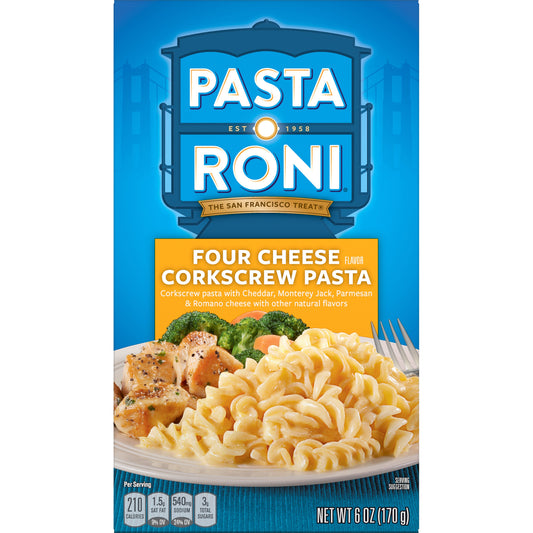 Rice A Roni Four Cheese Flavor Corkscrew Pasta 6 oz Box