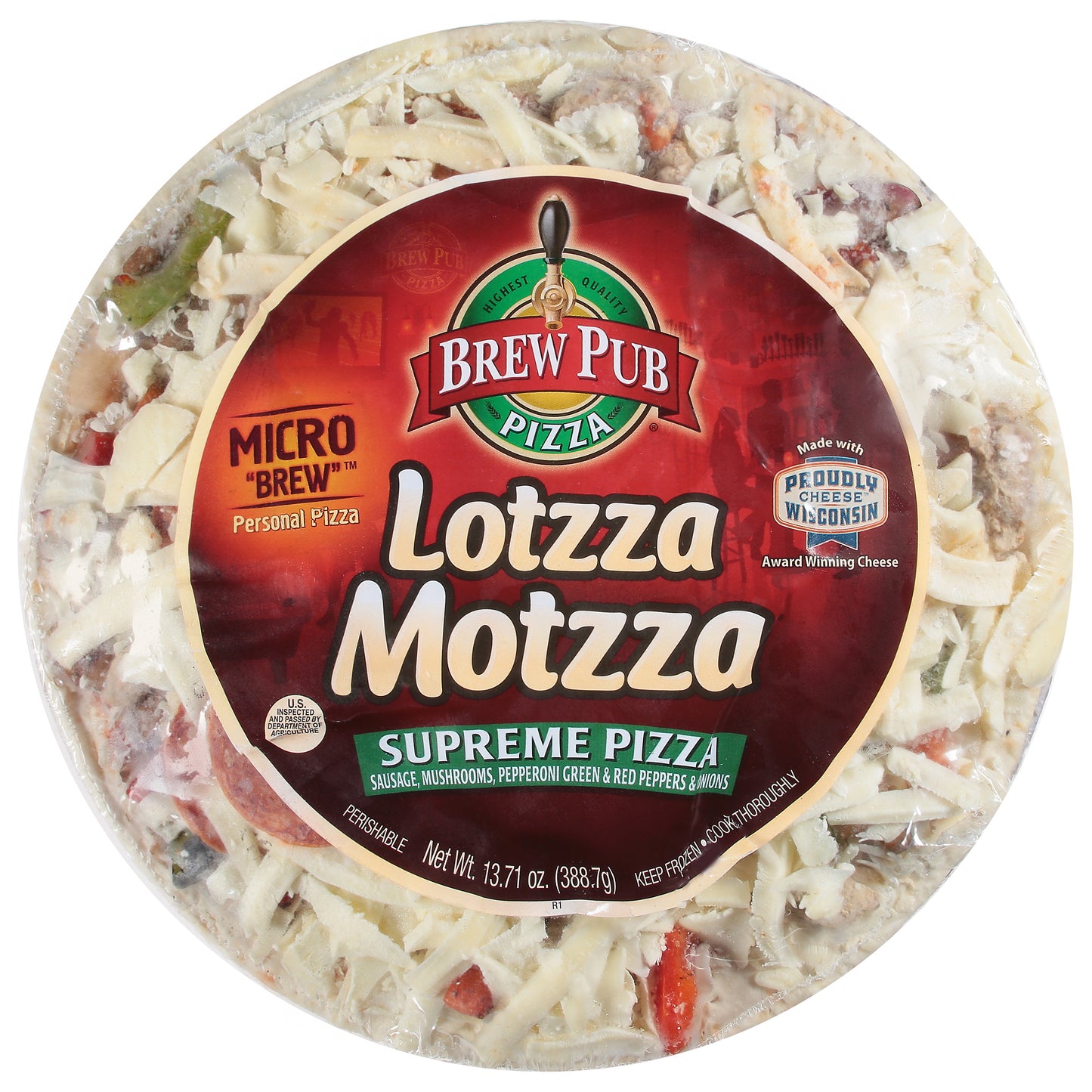 Brew Pub Lotzza Motzza Supreme Pizza 13.71 oz