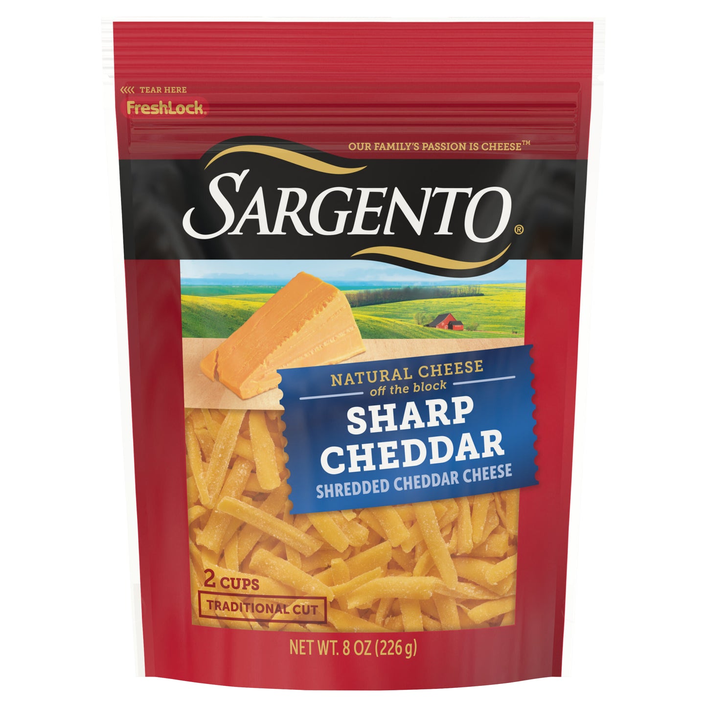 Sargento® Shredded Sharp Natural Cheddar Cheese, Traditional Cut, 8 oz.