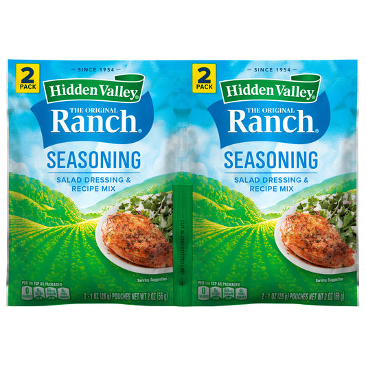 Hidden Valley Original Ranch Salad Dressing & Seasoning Mix Packets - 2 PACK 2-1 OZ (28 g) POUCHES NET WT 2 0Z (56 g)