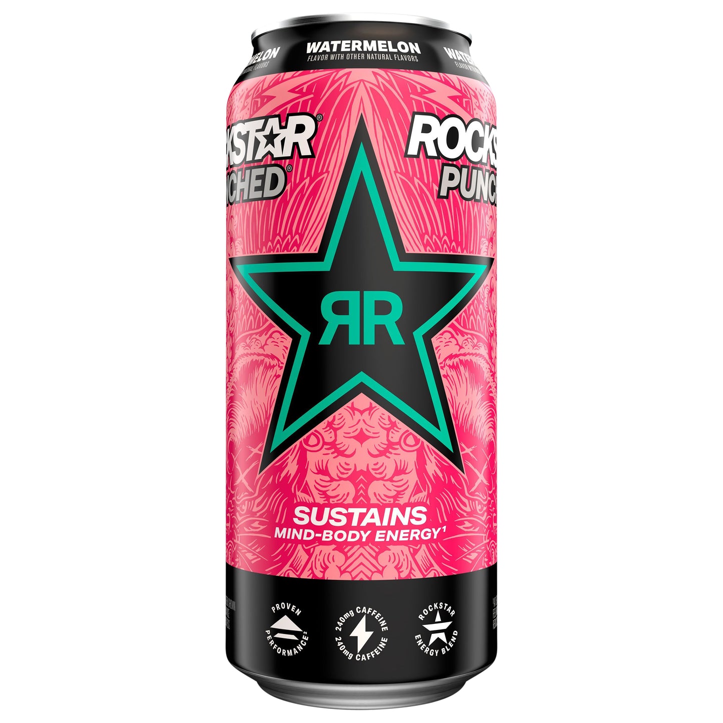 Rockstar Punched Energy Drink Watermelon 16 Fl Oz