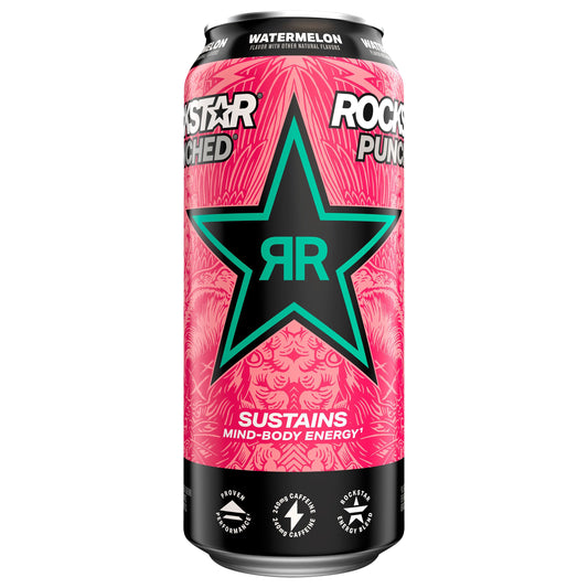 Rockstar Punched Energy Drink Watermelon 16 Fl Oz
