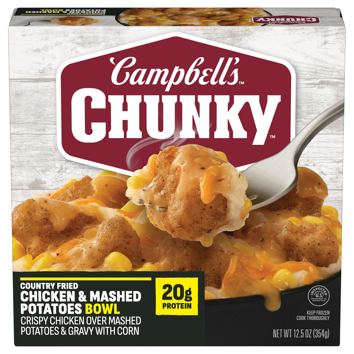 Campbell's® Chunky® Country Fried Chicken with Mashed Potatoes Bowl Frozen Meal, 12.5 Oz