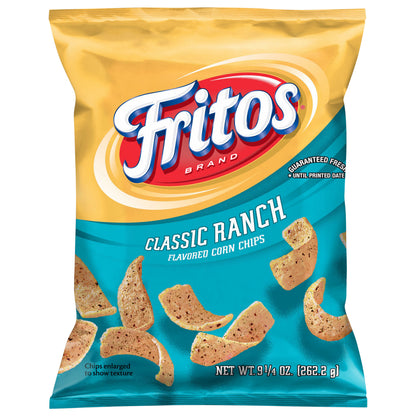 Fritos Corn Chips Classic Ranch Flavored 9 1/4 Oz