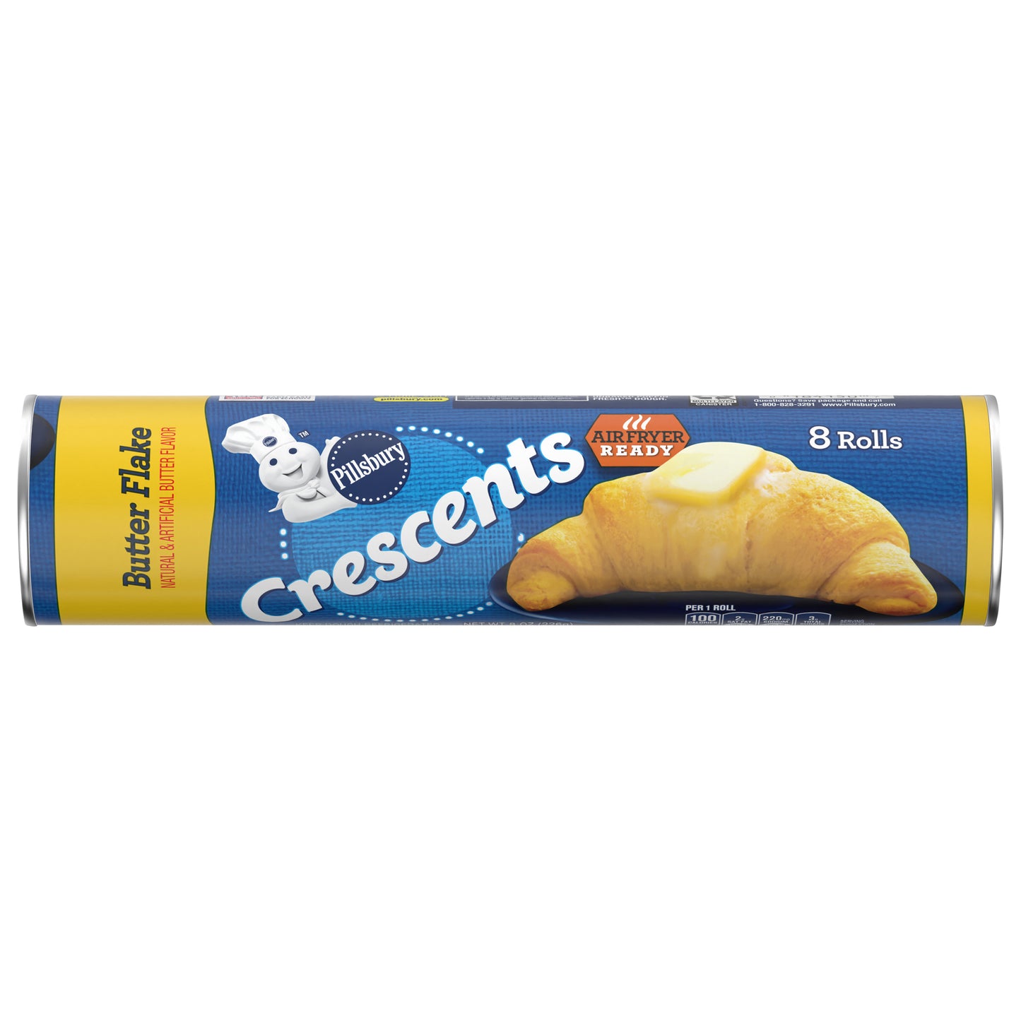 Pillsbury Crescent Rolls, Butter Flake Refrigerated Canned Pastry Dough, 8 Rolls, 8 oz