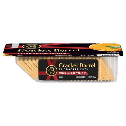 Cracker Barrel Extra Sharp Cheddar Cheese Cracker Cuts 7 oz Tray (24ct)