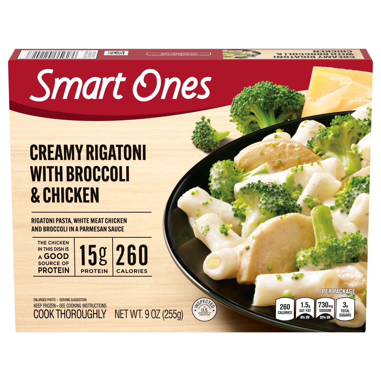 Smart Ones Creamy Rigatoni Pasta with Broccoli & Chicken Frozen Meal, 9 oz Box