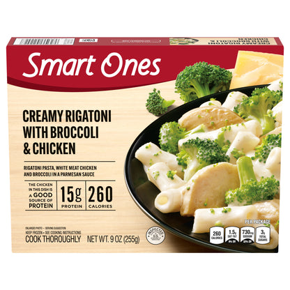 Smart Ones Creamy Rigatoni Pasta with Broccoli & Chicken Frozen Meal, 9 oz Box