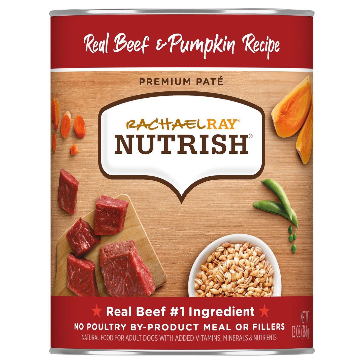 Rachael Ray Nutrish Premium Pate Real Beef & Pumpkin Recipe Food for Dogs 13 oz