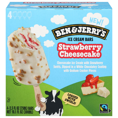 Ben & Jerry's Strawberry Cheesecake Ice Cream Bars 4 - 2.5 fl oz Bars