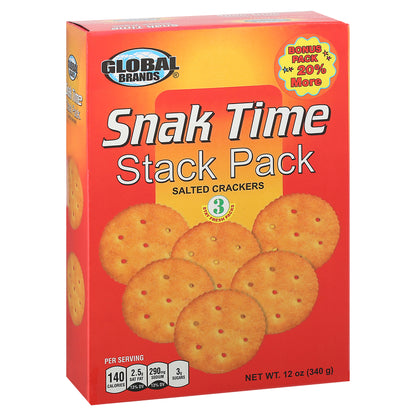 Global Brands Snak Time 3 Pack Stack Pack Salted Crackers 3 ea