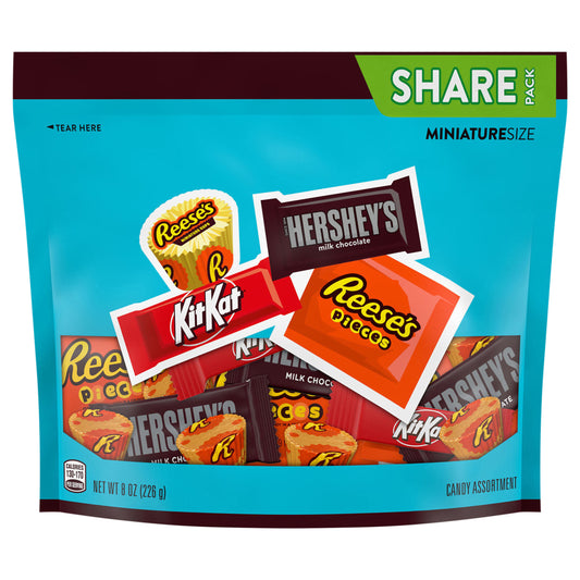 HERSHEY'S, KIT KAT® and REESE'S Miniatures Assorted Flavored Candy Share Pack, 8 oz