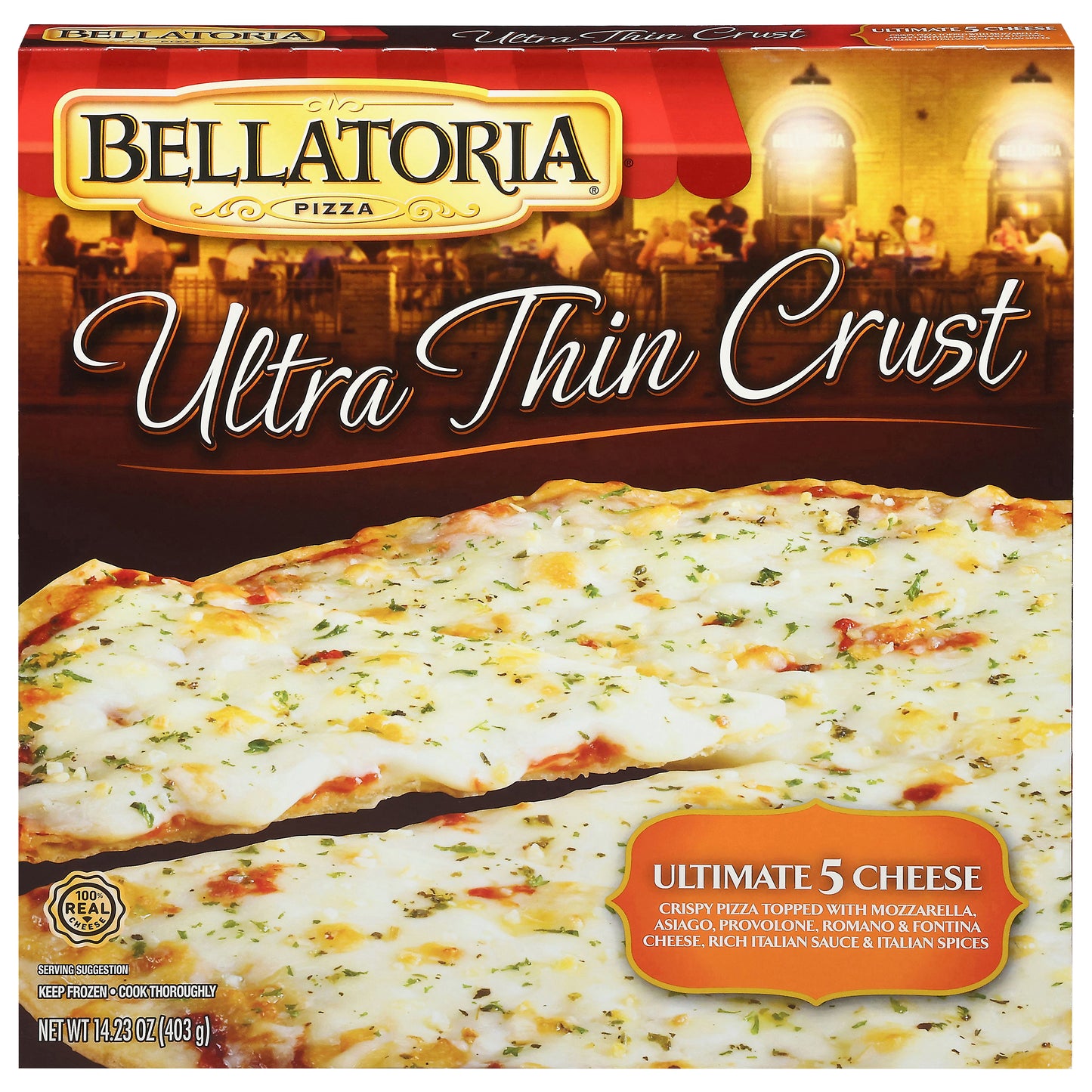 Bellatoria Ultra Thin Crust Ultimate 5 Cheese Pizza 14.23 oz
