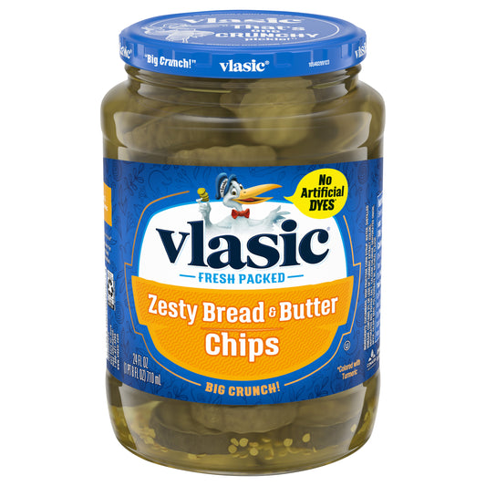 Vlasic Zesty Bread and Butter Pickle Chips, Keto Friendly, 24 FL OZ