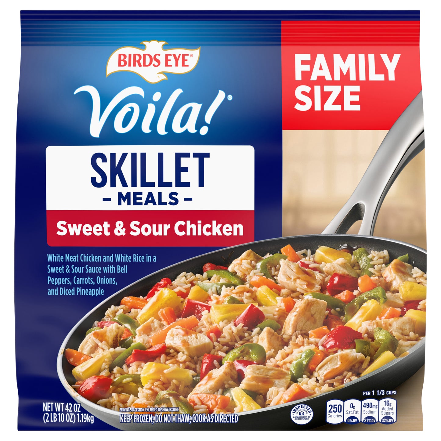 Birds Eye Voila! Sweet & Sour Chicken Frozen Meal, 42 oz. Family Size Bag