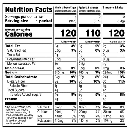 Quaker Instant Oatmeal Lower Sugar Variety 9.3 Oz 8 Count
