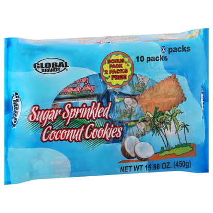 Global Brands 10 Packs Sugar Sprinkled Coconut Cookies 10 ea