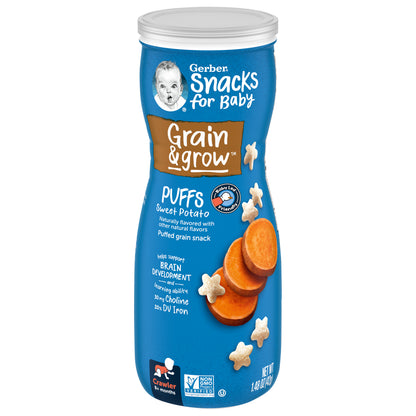 Gerber Snacks for Baby Sweet Potato Puffs 1.48 oz Snacks Canister