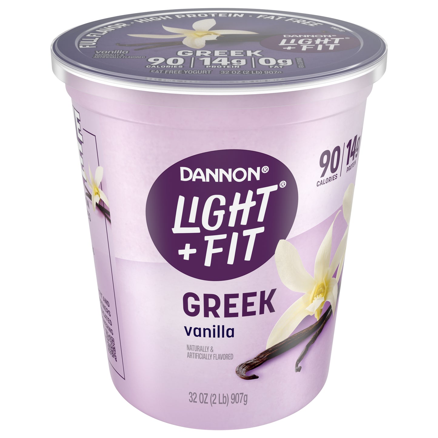Dannon Light + Fit Vanilla Greek Nonfat Yogurt, 32 OZ Yogurt Tub