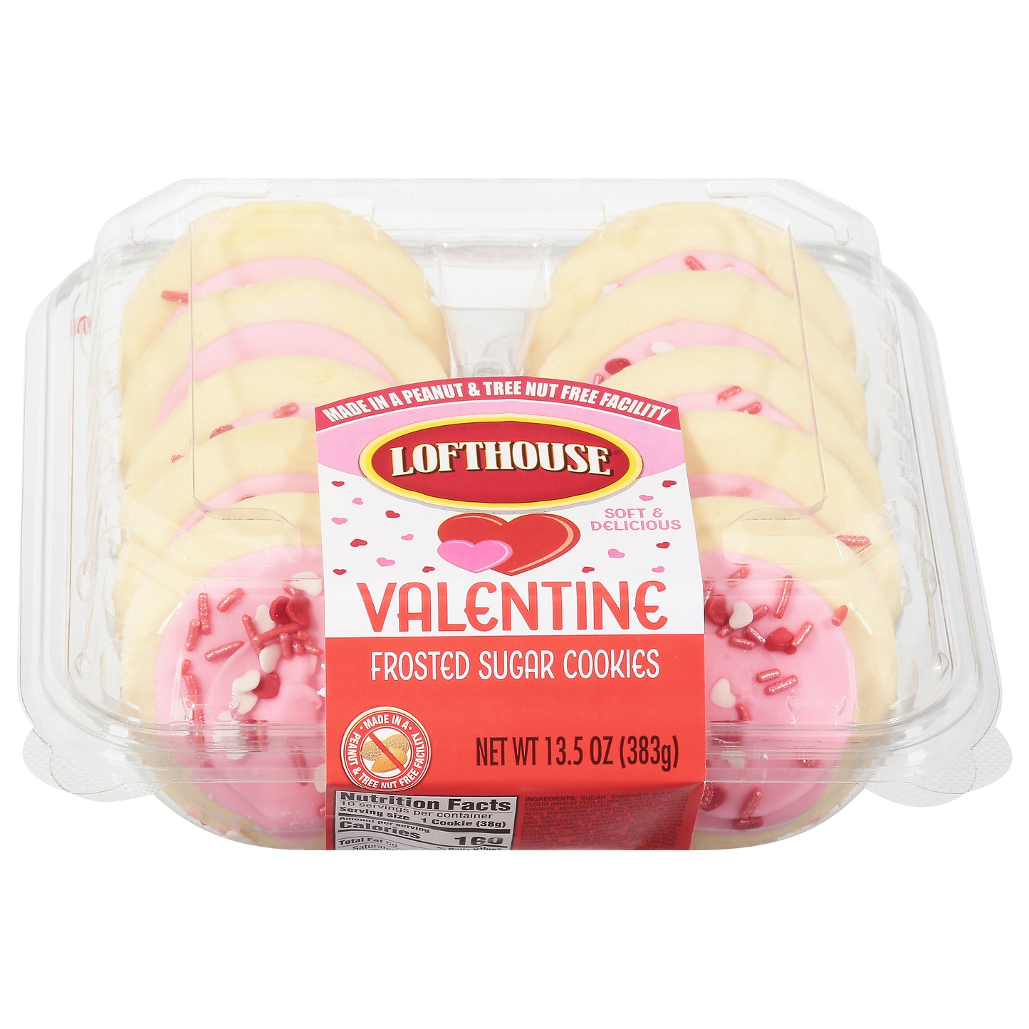 Lofthouse Valentine Frosted Sugar Cookies 13.5 oz - Pink
